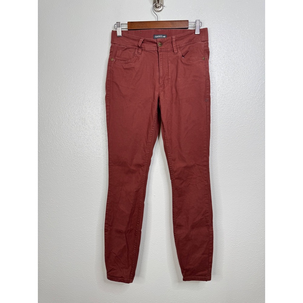 Toad&Co Womens Earthworks 5 Pocket Skinny Pant Red Brown Organic Cotton Size‎ 6